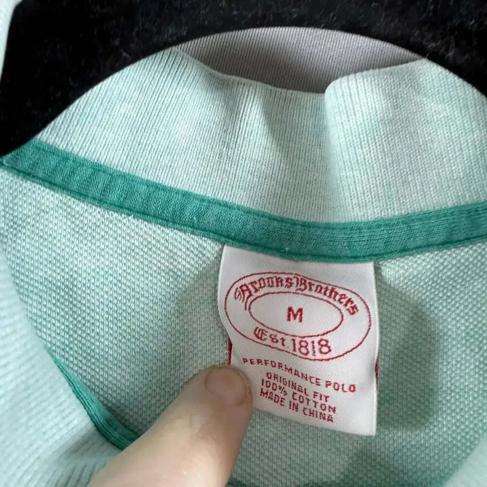 Brooks Brothers Performance Polo Size M Mint Green Original Fit